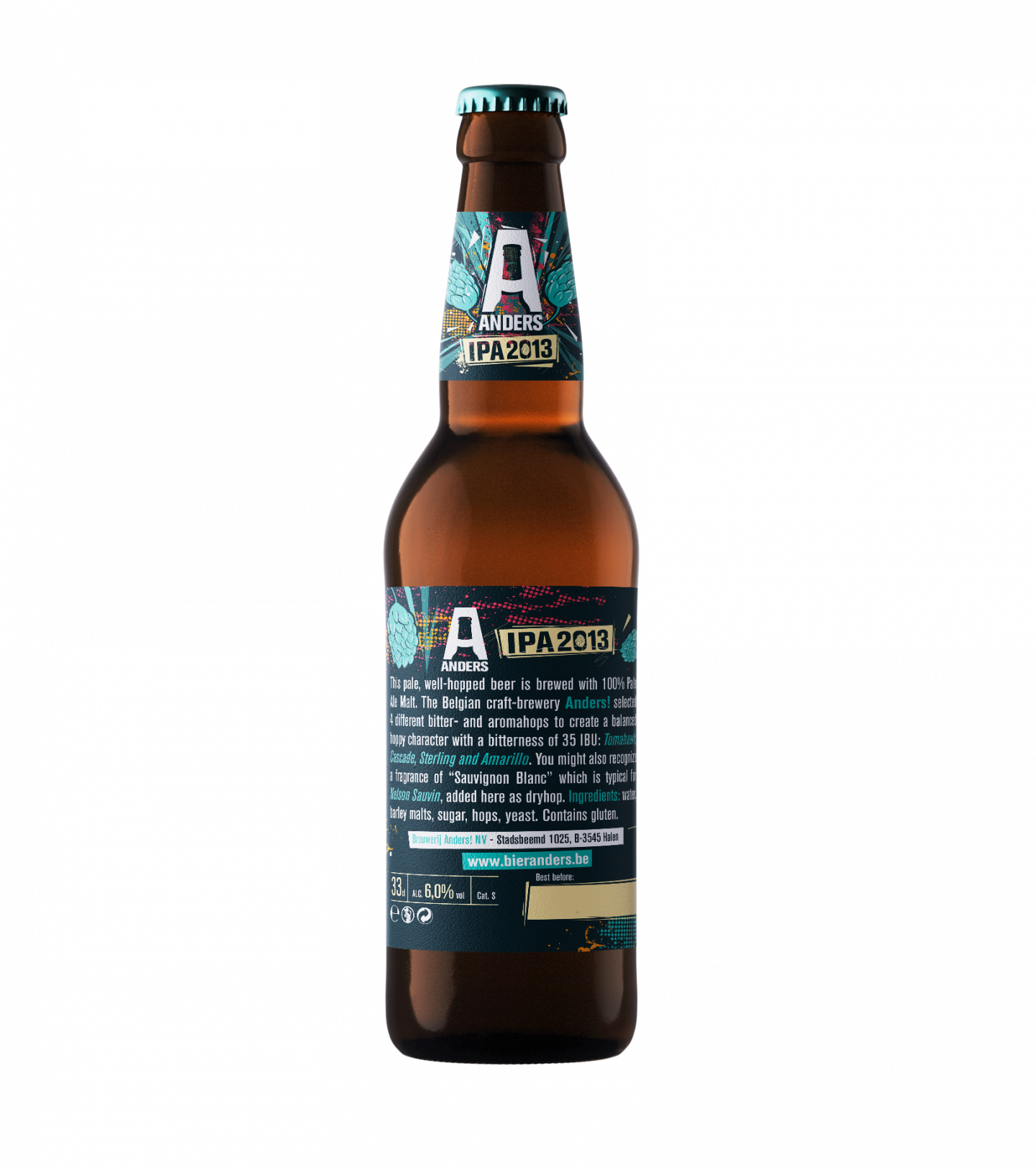 Mockup achterkant Bier Anders etiket