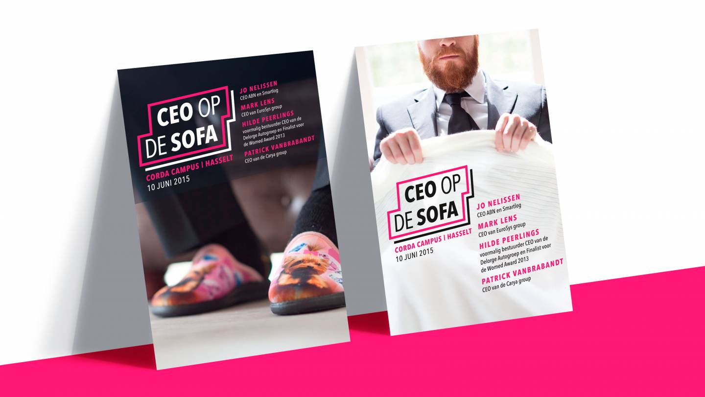 Mockup van twee posters voor het event van CEO op de Sofa