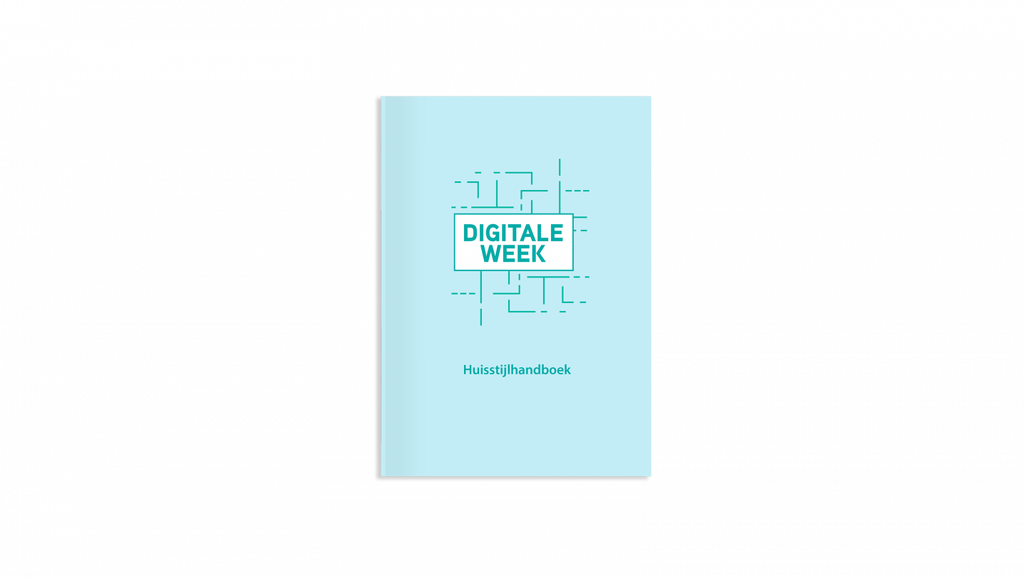 Mockup van de cover van het huisstijlhandboek voor de Digitale Week