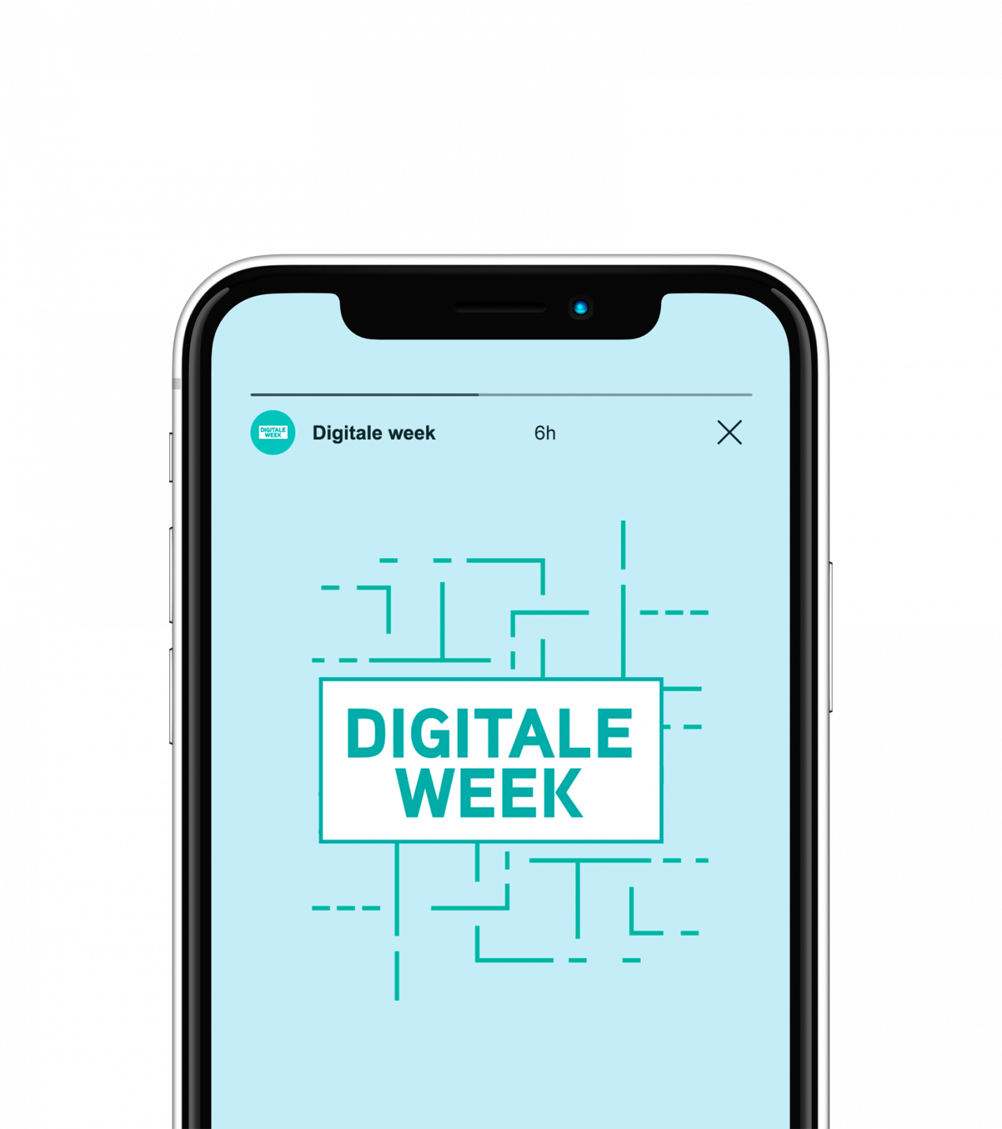 Mockup van een story up Instagram voor de Digitale Week