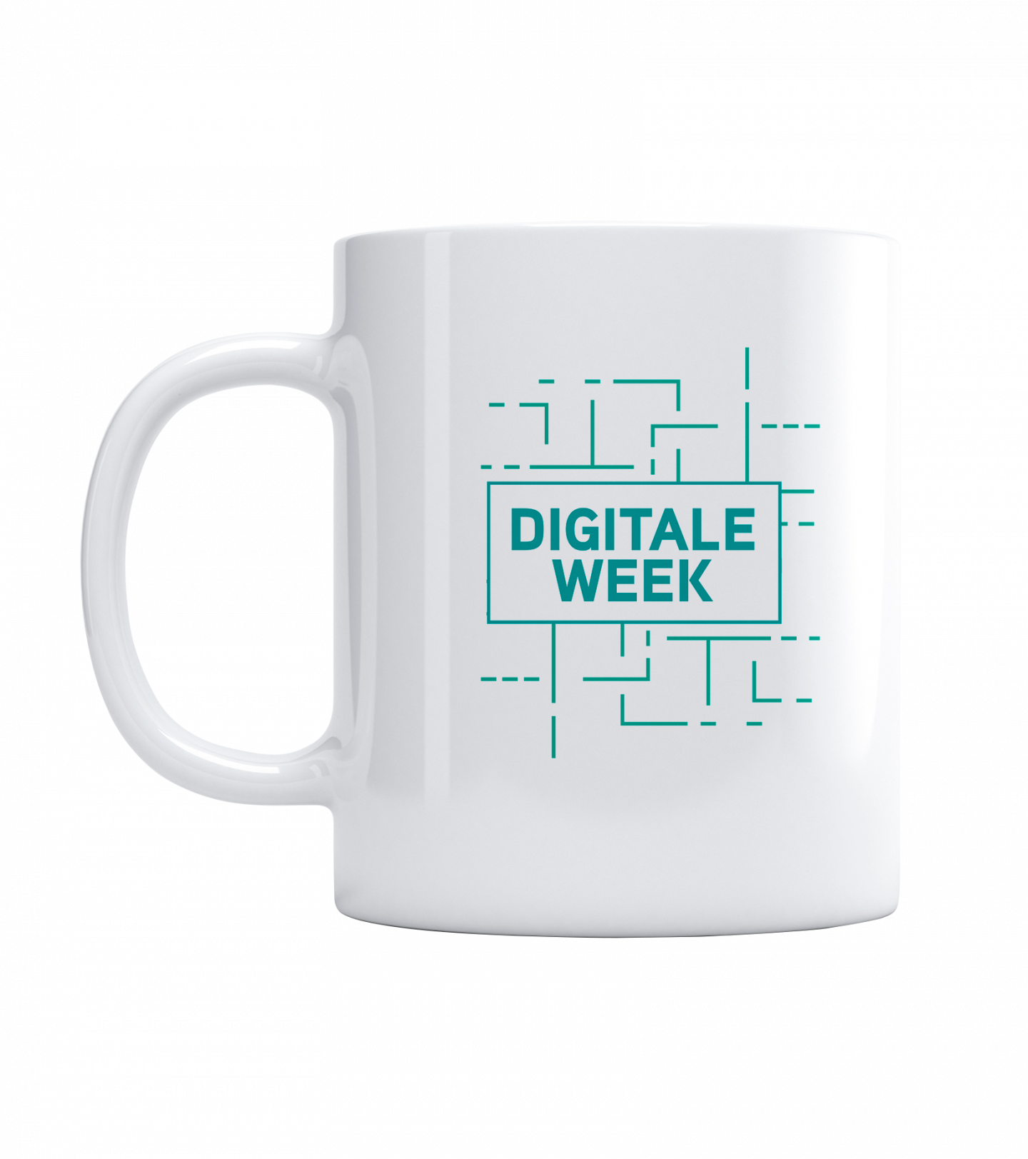 Afbeelding van een mok met het logo van Digitale Week