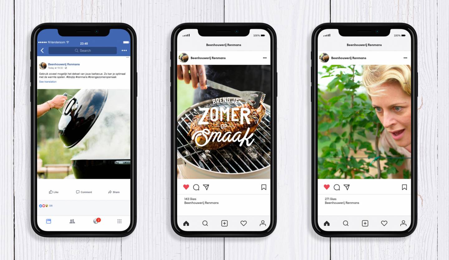 iPhone mockups Instagram campagne Breng je zomer op smaak