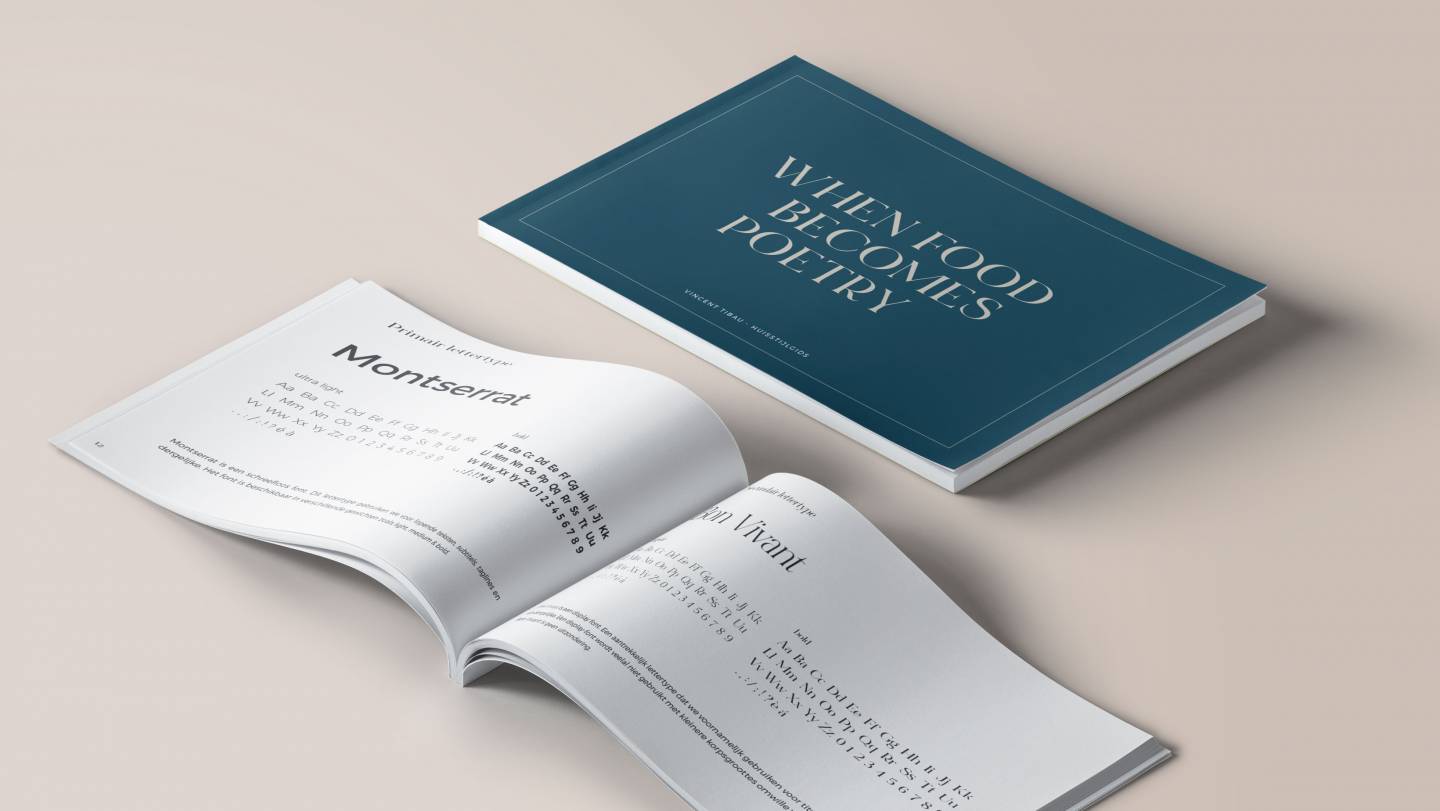 Mockup van Vincent's huisstijlhandboek